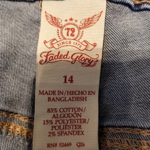 Faded Glory Skinny Stretch Patched Jeggings Comfortable Back Pockets Size 14 - Picture 3 of 12